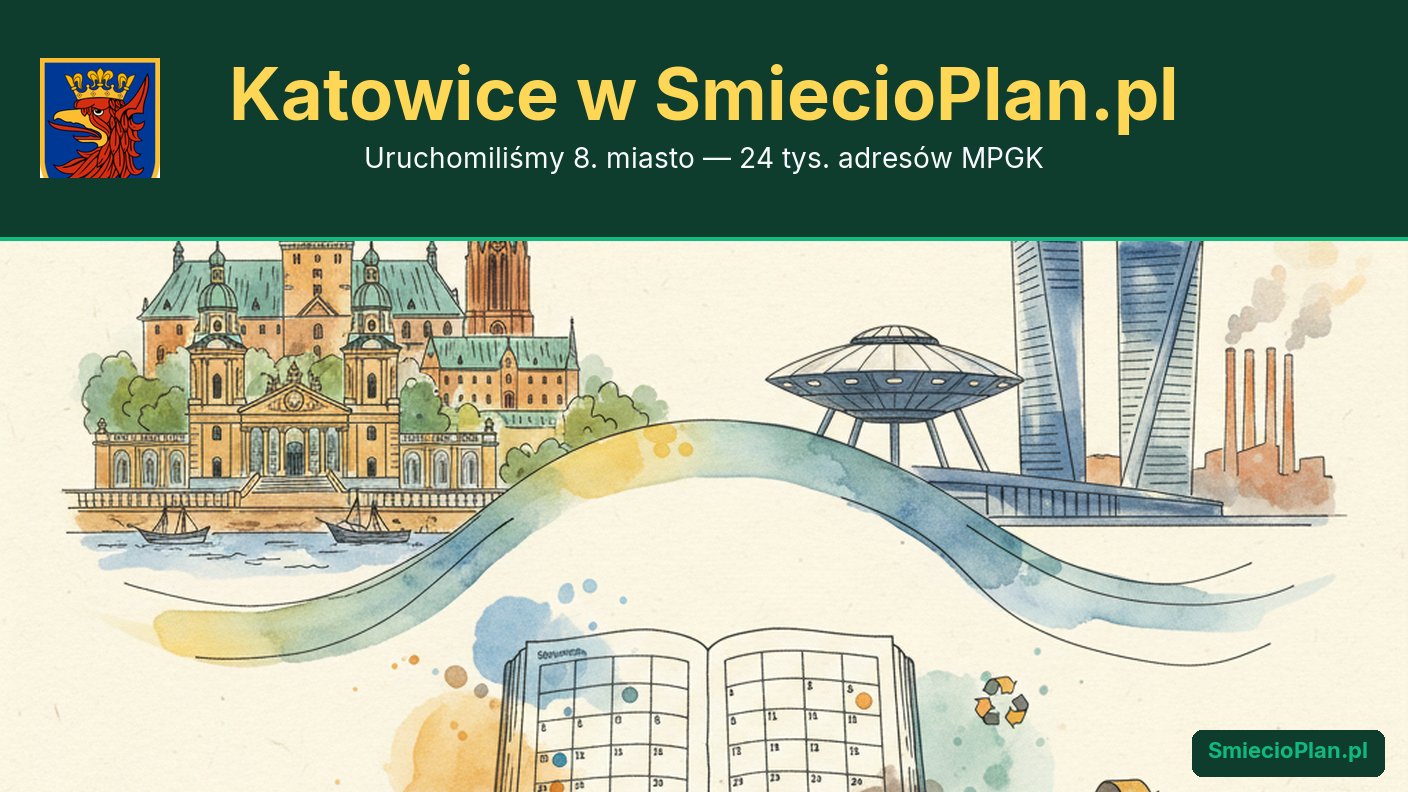 Katowice 8. miastem w SmiecioPlan.pl — harmonogram wywozu odpadów MPGK
