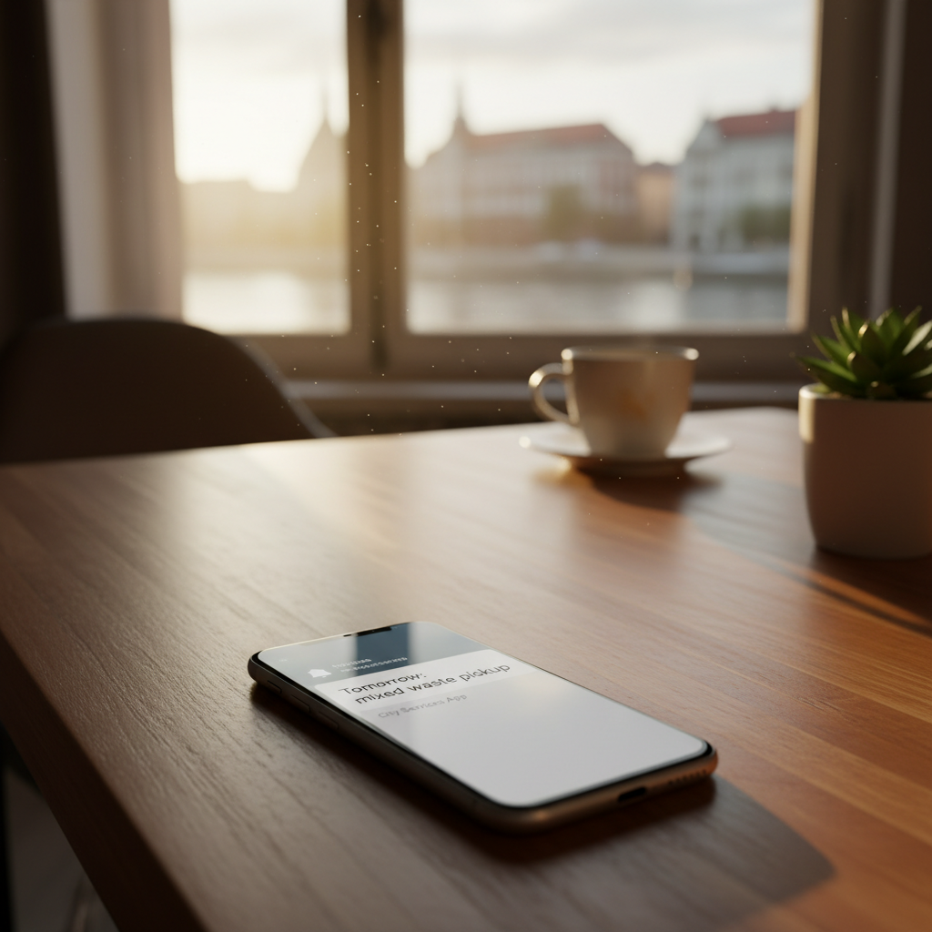 Powiadomienia push o odbiorze śmieci w Szczecinie — nigdy nie zapomnij o segregacji odpadów i terminach wywozu.