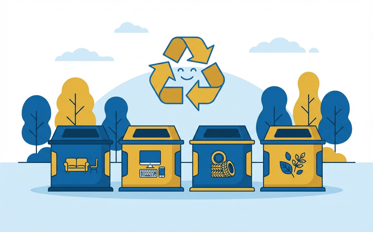 PSZOK Eko Dolina w Łężycach: kontenery na meble, elektronikę, opony i odpady zielone dla mieszkańców Gdyni