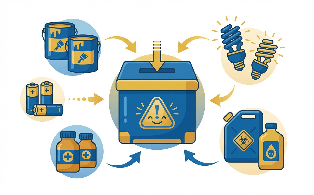Bezpieczna utylizacja odpadów niebezpiecznych w Gdyni: farby, baterie, leki, świetlówki, chemikalia