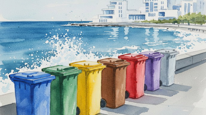 Segregacja odpadów w Gdyni na 8 frakcji: bio, plastik, papier, szkło, resztkowe, zielone, popiół i gabaryty. Sprawdź harmonogram wywozu śmieci.