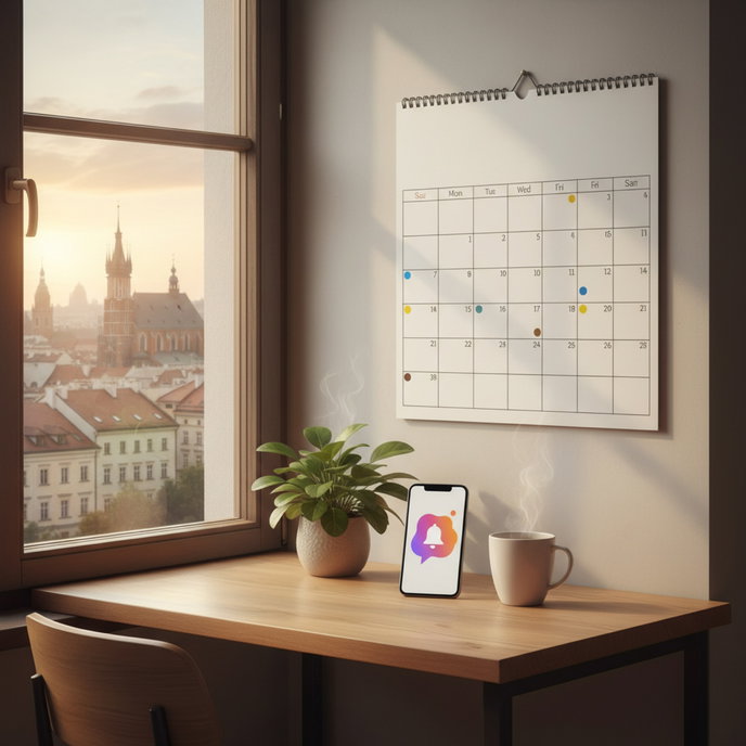 Eksport rocznego harmonogramu wywozu śmieci Kraków do PDF lub kalendarza Google, Apple, Outlook.